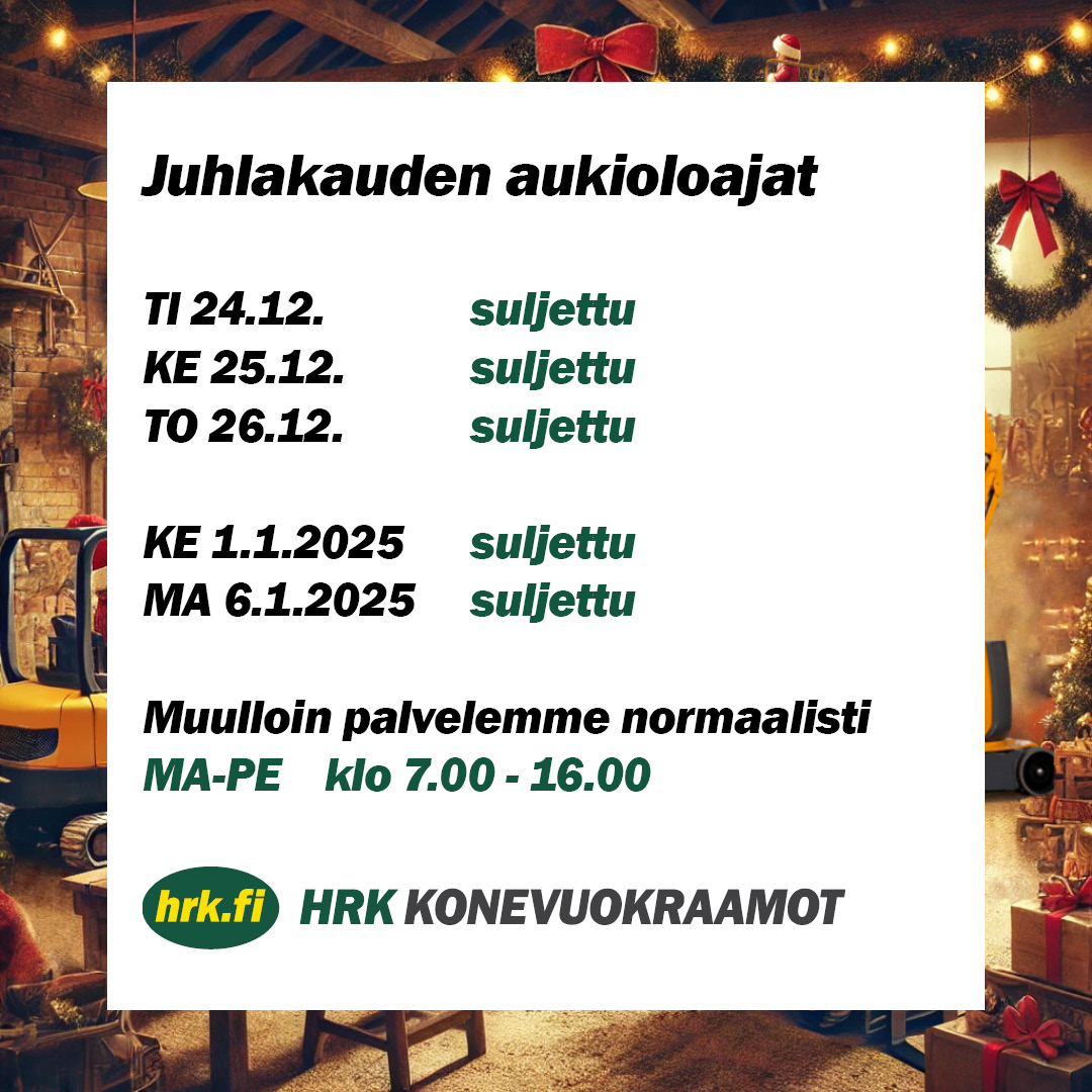 Juhlakauden aukioloajat